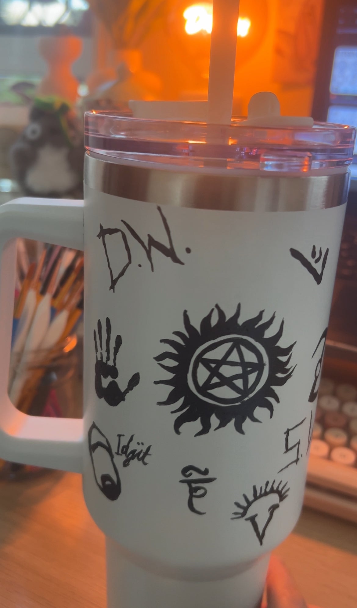 Custom Painted "Stanley" Tumblers Supernatural Theme (Other designs available)