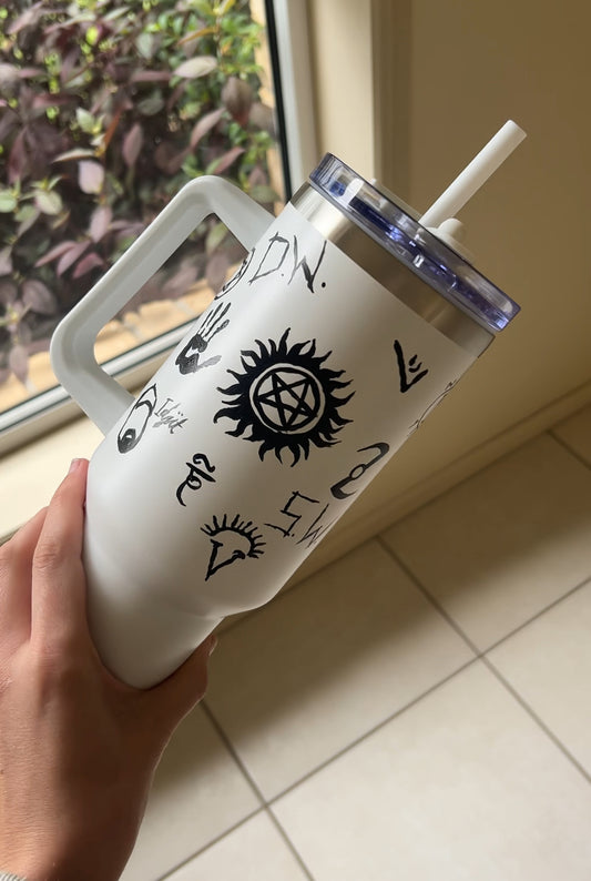 Custom Painted "Stanley" Tumblers Supernatural Theme (Other designs available)